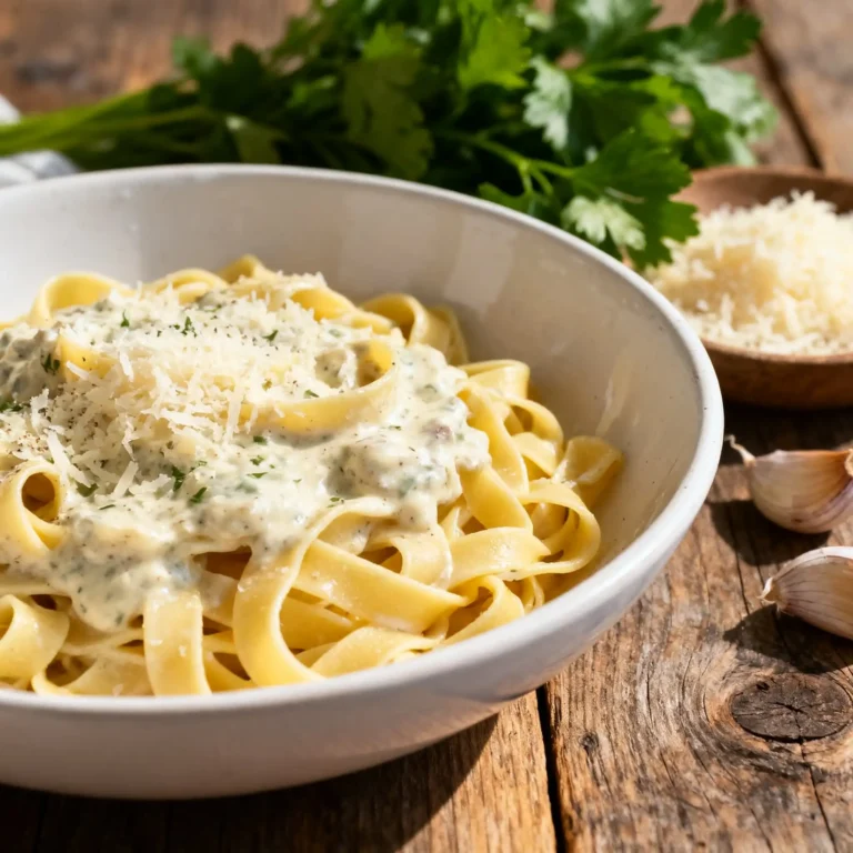 cremige-Knoblauch-Parmesan-Sauce-fur-Pasta