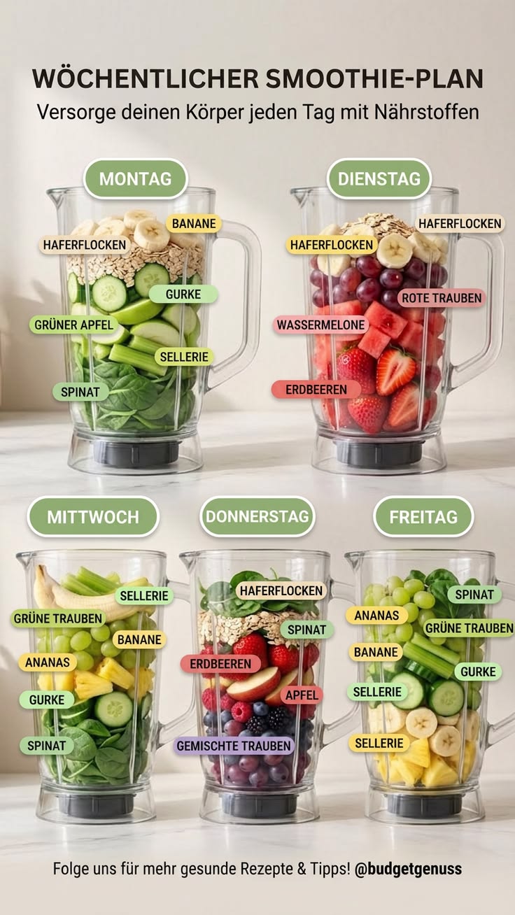5-Tage-Smoothie-Plan für mehr Energie & Gesundheit 🥤🍓