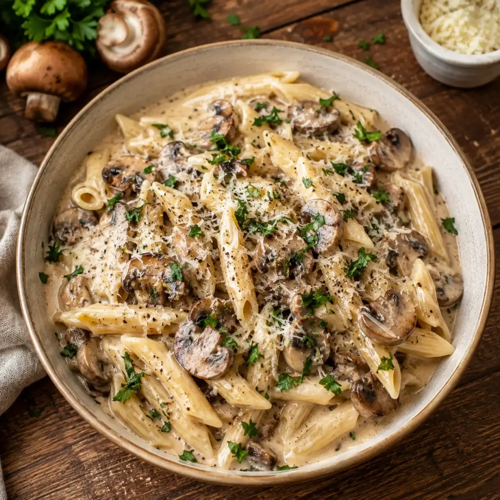 Champignon Pasta One Pot – Cremig, nur ein Topf, 20 Minuten