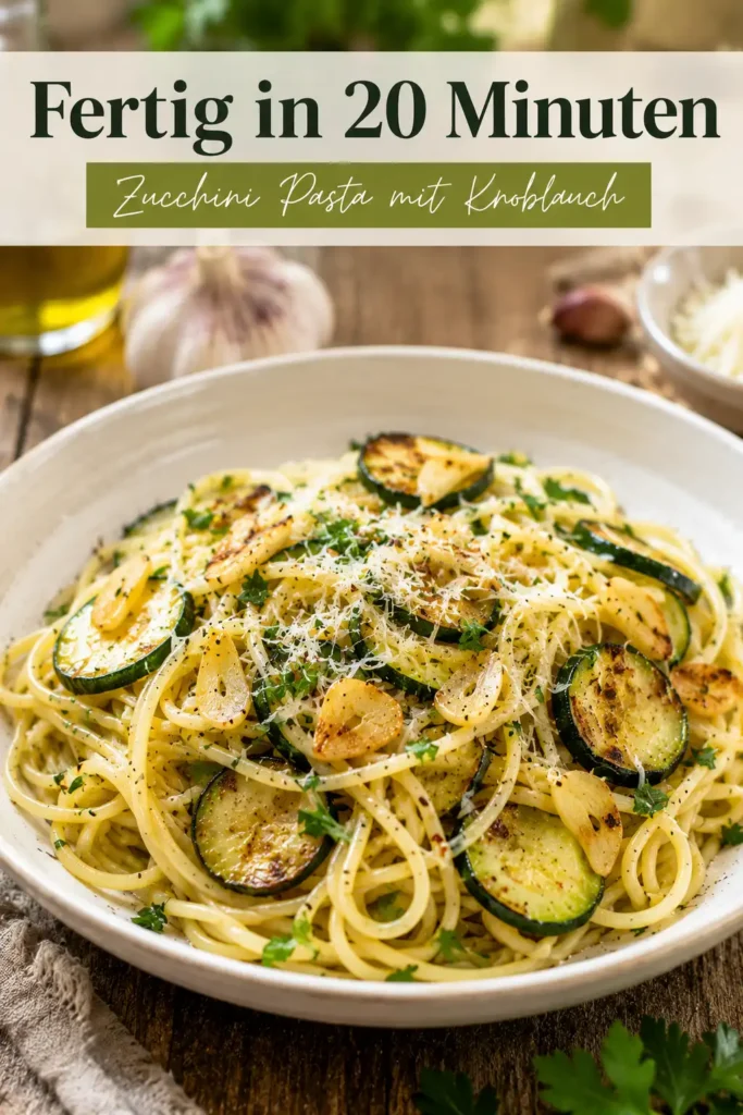 Cremige italienische Zucchini Pasta mit Knoblauch und Parmesan