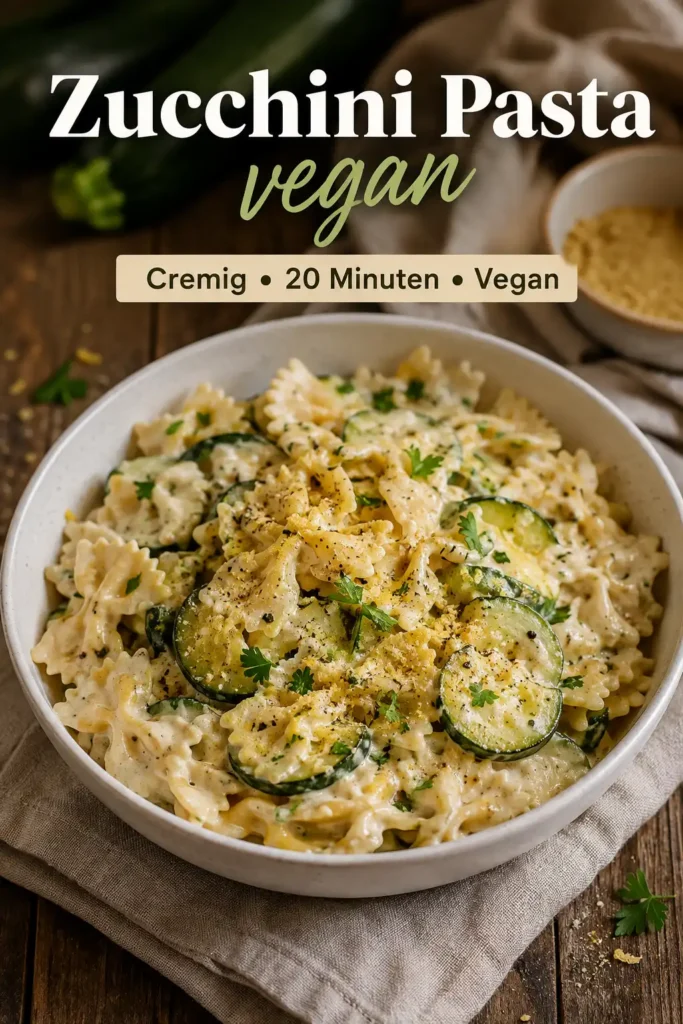 Zucchini Pasta vegan mit cremiger Hafersahne