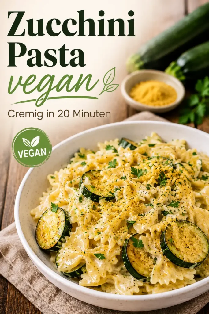 Vegane Zucchini Pasta mit cremiger Hafersahne – schnelles Rezept in 20 Minuten