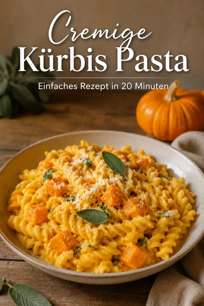 Cremige Kürbis Pasta mit Hokkaido, Sahne und Parmesan