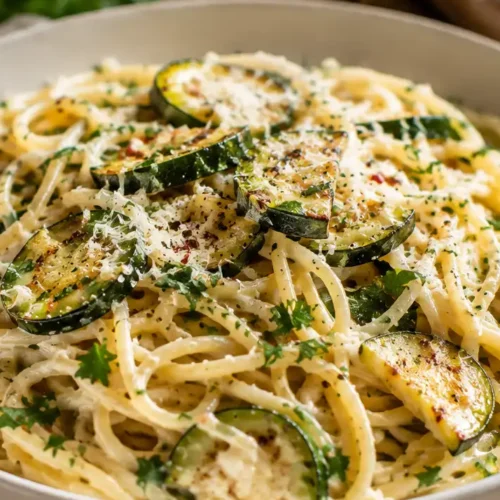 Fertige Zucchini Sahne Pasta mit cremiger Sauce